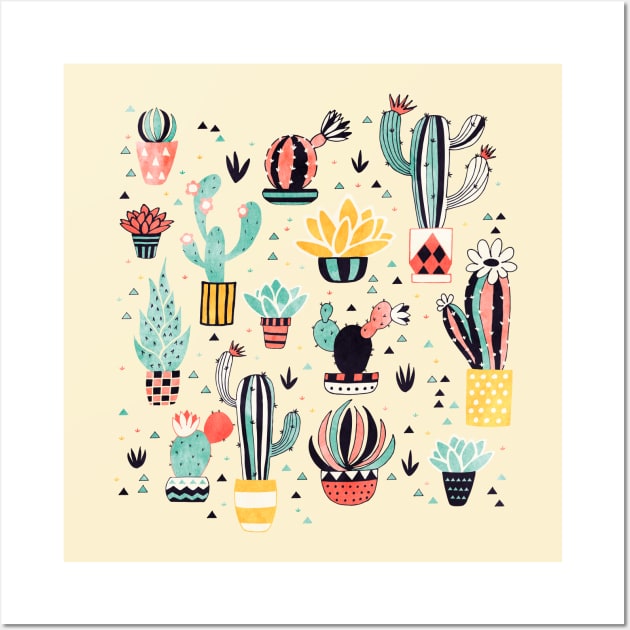 Cactus in a pot Wall Art by Lidiebug